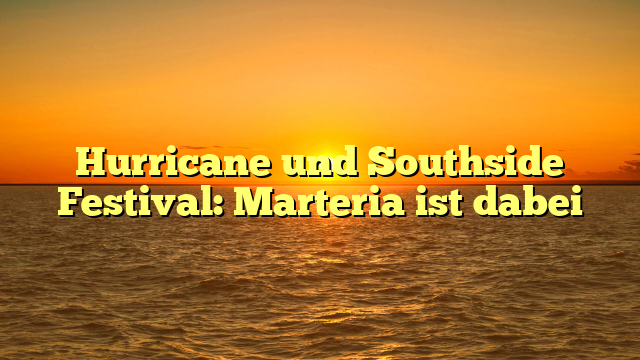 Hurricane und Southside Festival: Marteria ist dabei