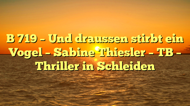 B 719 – Und draussen stirbt ein Vogel – Sabine Thiesler – TB – Thriller in Schleiden