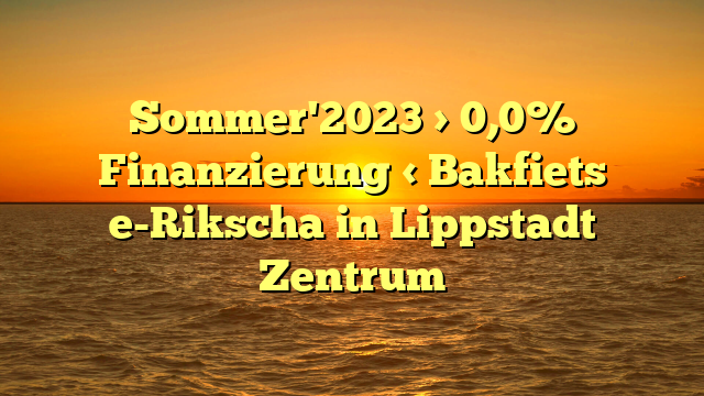 Sommer'2023 > 0,0% Finanzierung < Bakfiets e-Rikscha in Lippstadt Zentrum