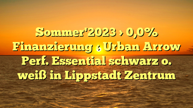 Sommer'2023 > 0,0% Finanzierung < Urban Arrow Perf. Essential schwarz o. weiß in Lippstadt Zentrum
