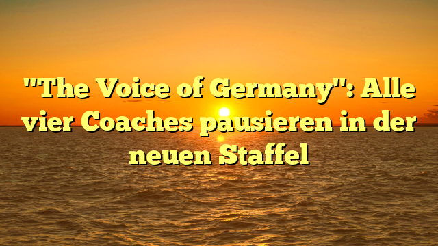 "The Voice of Germany": Alle vier Coaches pausieren in der neuen Staffel